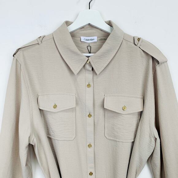 NWT Calvin Klein Belted Tunic Size L - Picture 3 of 11